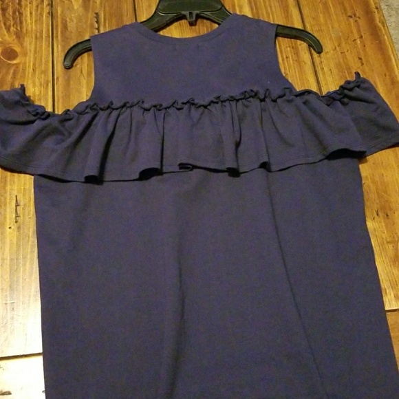 Navy Blue Cold Shoulder Dress - Picture 3 of 4